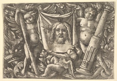 Het Sudarium Gehouden door Twee Engelen, ca. 1515 door Daniel Hopfer
