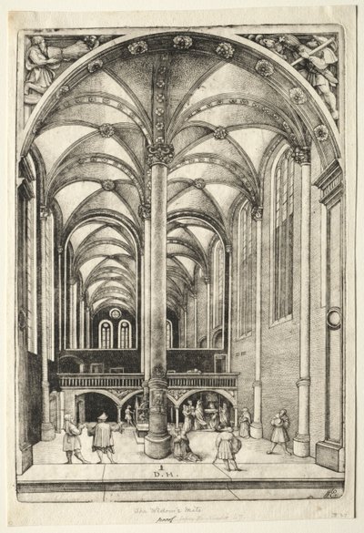 Interieur van de Sint-Catharinakerk in Augsburg door Daniel Hopfer