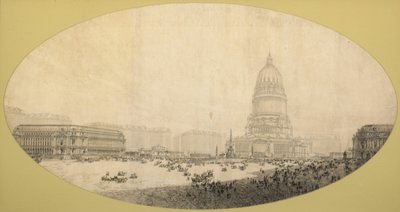 Voorgesteld Civic Center Square, Plan van Chicago door Daniel Hudson Burnham