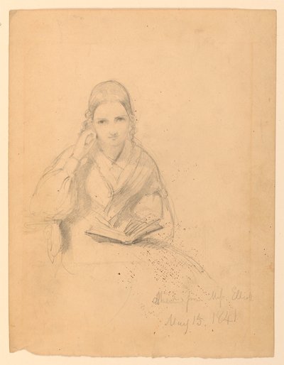 Tekening, Miss Elliot Zittend, 15 mei 1841 door Daniel Huntington