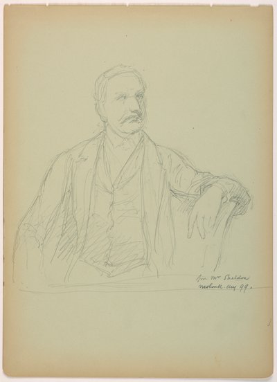 Tekening, Mr. Sheldon Zittend door Daniel Huntington