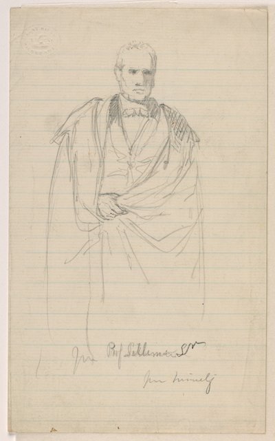 Tekening, Prof. Benjamin Silliman, Sr. Staand; Links: Prof. Benjamin Silliman, Sr. Zittend, 1858 door Daniel Huntington