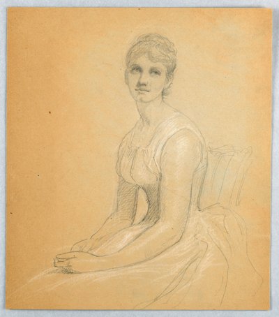 Tekening, Schets voor portret van een vrouw, 1881 door Daniel Huntington