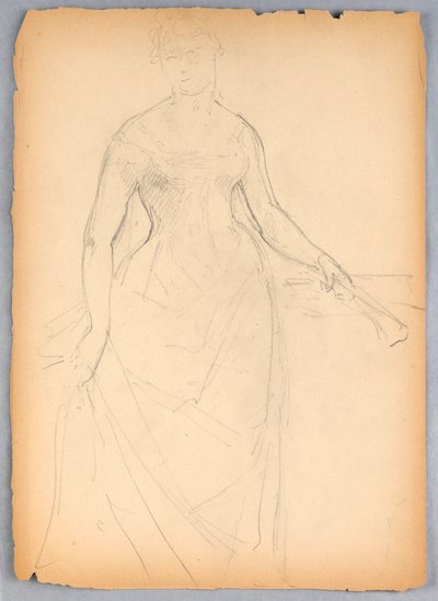 Tekening, Schets voor een portret van Bella Worsham, 1878 door Daniel Huntington