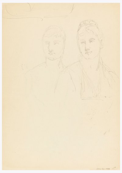 Tekening, Schets voor een portret van Bella Worsham, 1878 door Daniel Huntington