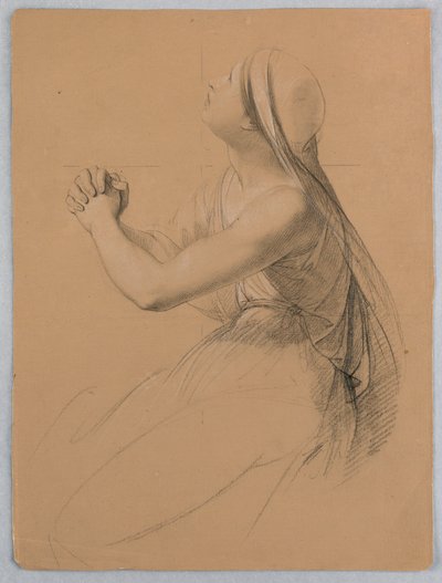 Tekening, Studie voor "Communie van t, 1844 door Daniel Huntington