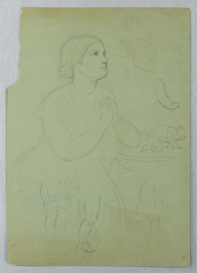 Tekening, Studie voor "Communie van t, 1845 door Daniel Huntington