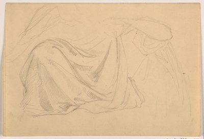 Tekening, Studie voor "Gerechtigheid en Vrede:, Draperie, 1878-86 door Daniel Huntington