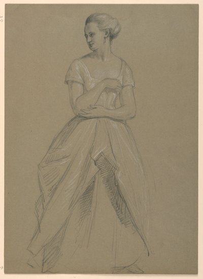 Tekening, Studie voor "Martha Washington Receptie", 1860 door Daniel Huntington