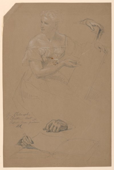 Tekening, Studie voor "Filosofie van christelijke kunst", 1868 door Daniel Huntington
