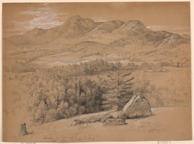 Tekening, Zicht op Mount Chocorua, vanaf de heuvel rechts van Albany Road, 12 september 1854 door Daniel Huntington