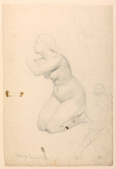 Figurenstudie voor "Communie van de zieken" door Daniel Huntington