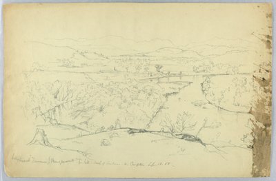 Uitzicht op Franconia & Pemigewasset Rivier vanaf Heuvel ten Zuiden van Sanborn - W. Campton door Daniel Huntington