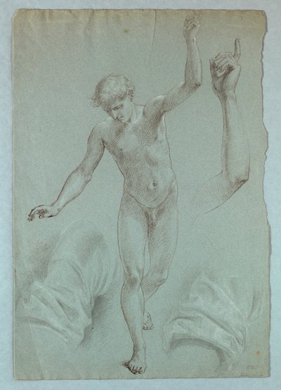 Naakte Engel, Arm van Engel, en Draperiestudies, Studie voor "Droom van Genade" door Daniel Huntington