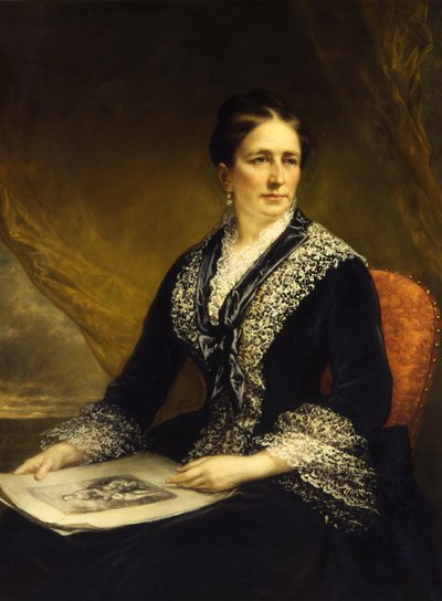 Portret van Mary McCrea Stuart Mevr. Robert Leighton Stuart, ca. 1840-1885 door Daniel Huntington