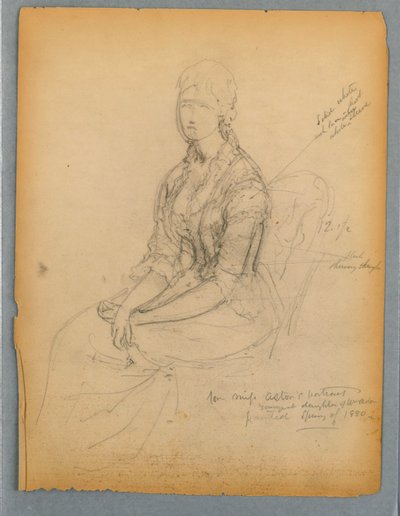 Schets voor portret van Miss Astor door Daniel Huntington
