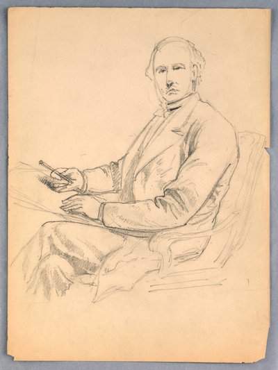 Schets voor Portret van een Zittende Man door Daniel Huntington