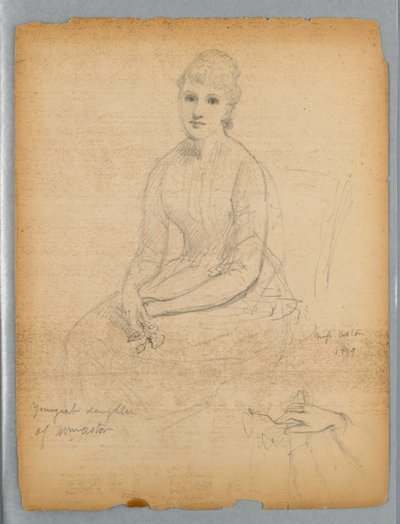 Schets voor portret van de jongste dochter van William Astor door Daniel Huntington