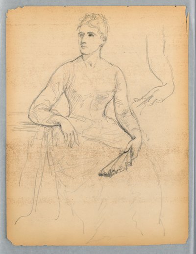 Schets voor een portret van een zittende vrouw door Daniel Huntington