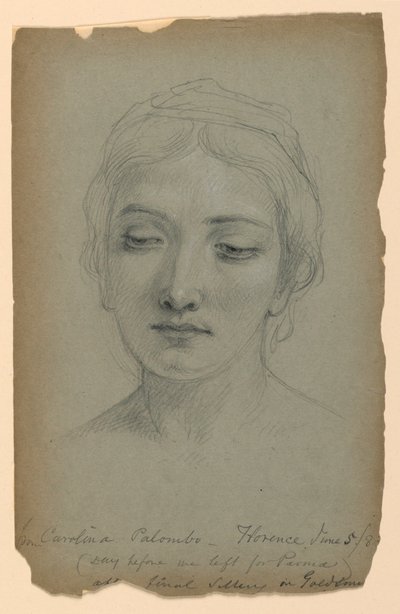 Schets van Carolina Palombo, Studie voor "De Dochter van de Goudsmid" door Daniel Huntington