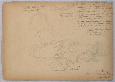 Schetsen voor portret van Marguerite Burrows, 18 november 1884 door Daniel Huntington