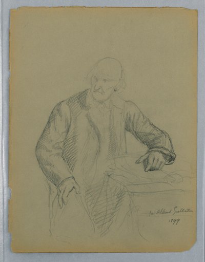 Studie voor een Portret van Albert Gallatin, Zittend door Daniel Huntington