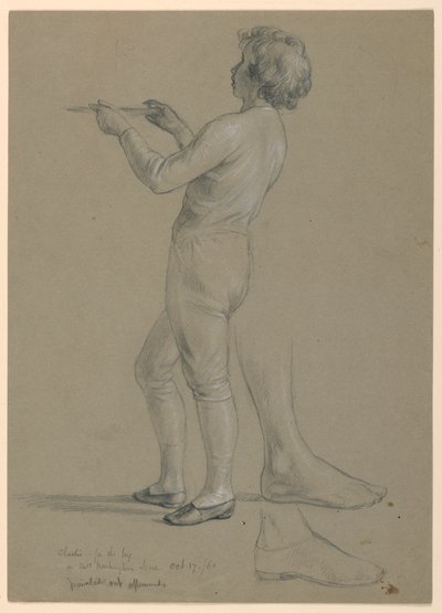 Studie van een jongen die een schaal vasthoudt voor "The Republican Court" (Lady Washington