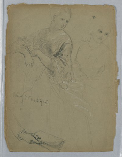 Studie van staande vrouw voor "Het Republikeinse Hof" (Lady Washington