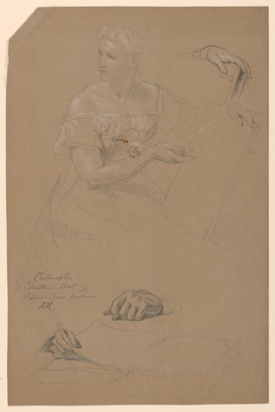 Studie van vrouw voor "Filosofie en christelijke kunst" door Daniel Huntington