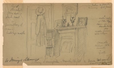 Bibliotheek van Washington Irving in Sunnyside door Daniel Huntington