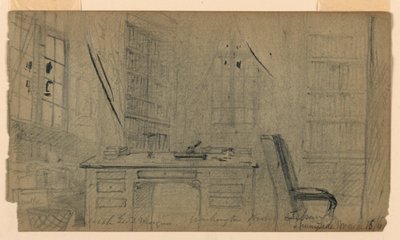 Bibliotheek van Washington Irving in Sunnyside door Daniel Huntington