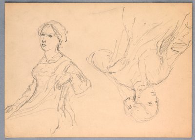 Zittende Vrouw, Twee Studies door Daniel Huntington