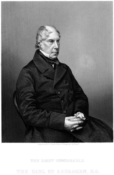 George Gordon, 4e Graaf van Aberdeen 1784-1860, Schotse staatsman, ca. 1860 door Daniel John Pound