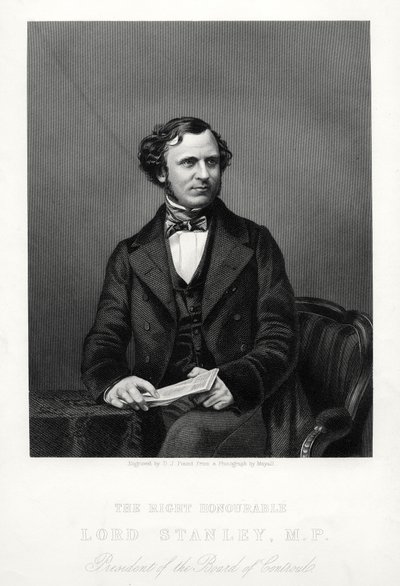 De Zeer Eerwaarde Edward Henry Stanley, 15e Graaf van Derby, Britse staatsman, ca. 1880 door Daniel John Pound