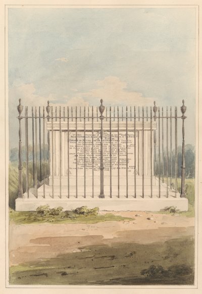 De omgeving van Londen: Graf van George Earl of Macartney, vanuit Chiswick Churchyard door Daniel Lysons