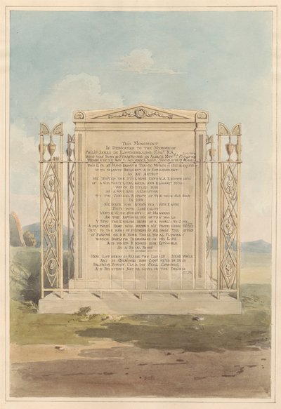 Graf van Philip James de Loutherbourg, van Chiswick Churchyard door Daniel Lysons