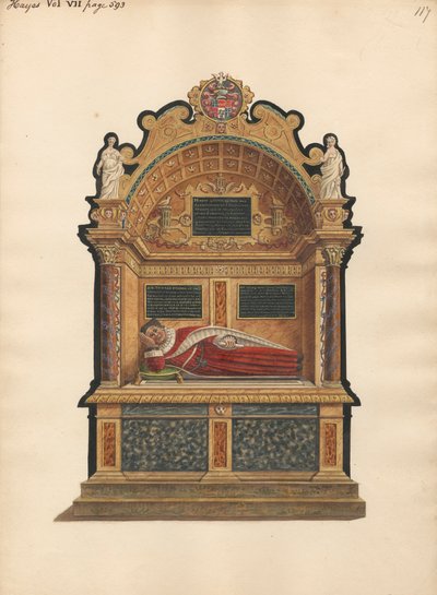 Graf van Sir Edward Fennen van Hayes uit Hayes Church door Daniel Lysons
