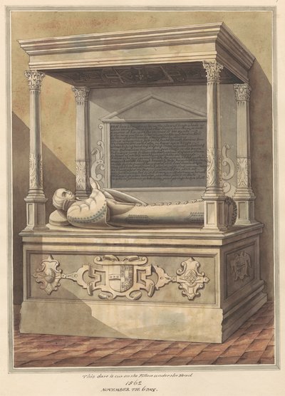 Graf van een onbekende koninklijke verpleegster uit de kerk van Hampton door Daniel Lysons