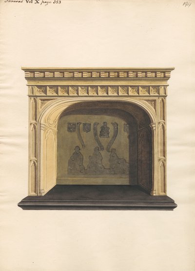 Ongeïdentificeerd graf met verwijderde koperen platen uit Pancras Church door Daniel Lysons