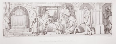 Harold, teruggekeerd uit Normandië, presenteert zich aan Edward de Belijder, uit 