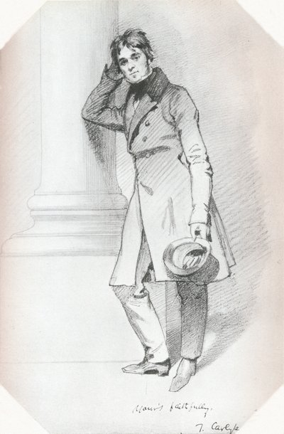 Portret van Thomas Carlyle, historicus en filosoof, ca. 1830 door Daniel Maclise