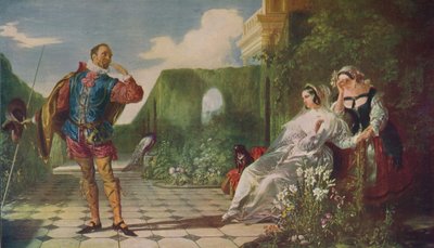 Scène uit Driekoningenavond Malvolio en de Gravin, ca. 1840, ca. 1915 door Daniel Maclise