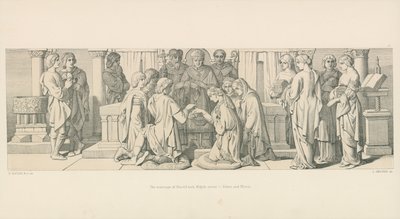 Het huwelijk van Harold met Aldyth, zus van Edwin en Morcar door Daniel Maclise
