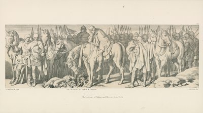 De terugtocht van Edwin en Morcar uit York door Daniel Maclise