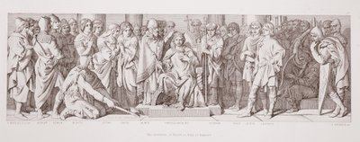 De kroning van Harold als koning van Engeland, uit 