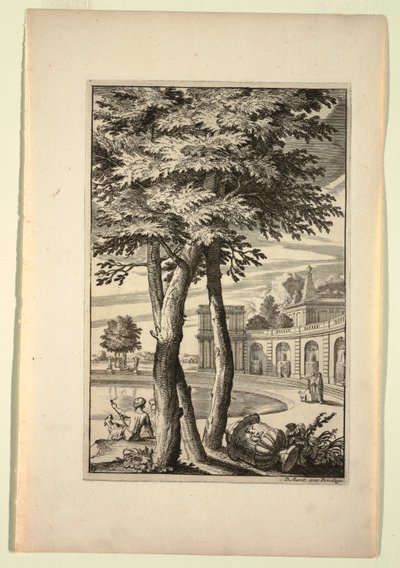 Plaat in Nouveaux Livre de Paysages (Nieuw Boek van Landschappen) door Daniel Marot