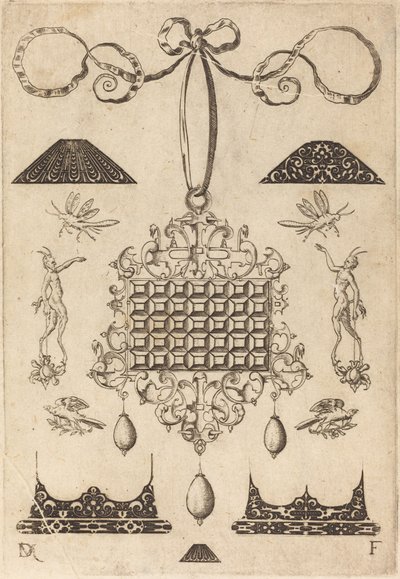 Grote Hanger met Vierkant met 35 Platte Stenen door Daniel Mignot