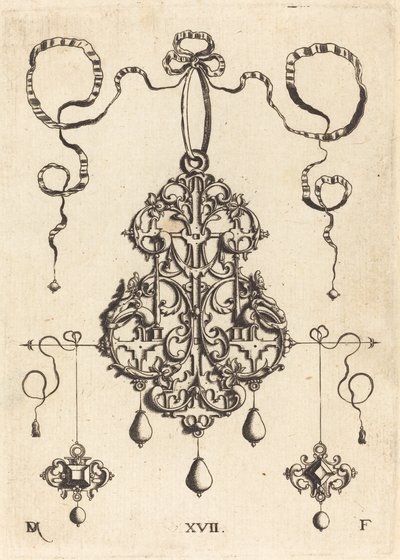 Bandwerk Hanger met Twee Vierkante Tafelstenen als Oorbellen Links en Rechts door Daniel Mignot