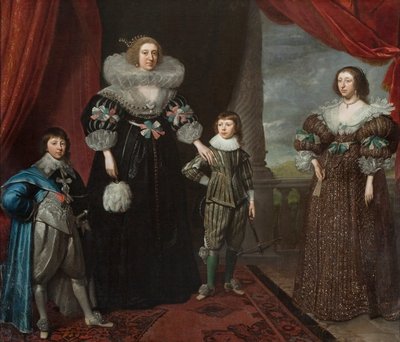 Christian Bruce, Gravin van Devonshire, en haar kinderen, c. 1629 door Daniel Mytens