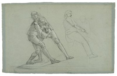 Studie voor Het Beleg van Gibraltar (Studie van figuren die aan een touw trekken), 1785-1786 door Daniel Mytens